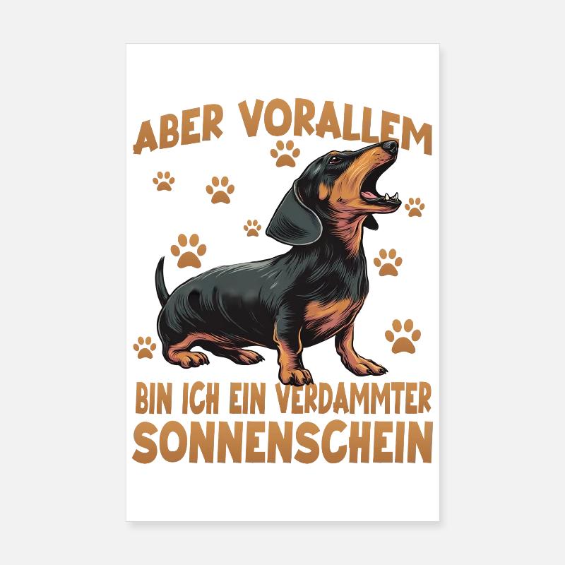 Dackel Dachshund Wursthund Hundehalter Outfit Poster 20x30 cm