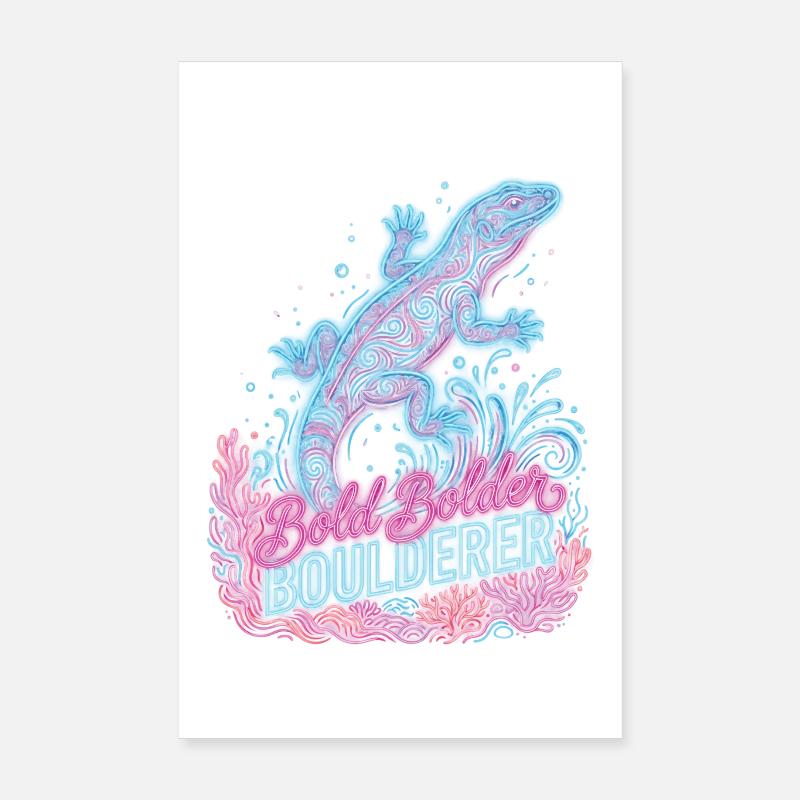 Bouldering Bold Bolder Boulderer Poster 8" x 12" (20x30 cm)