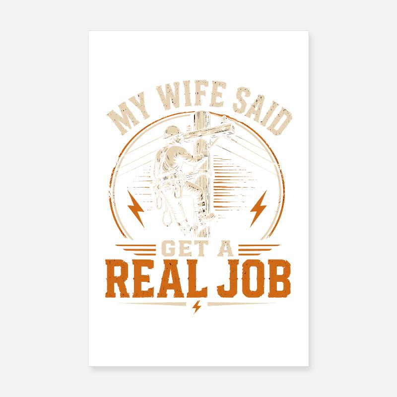Lineman Electricity Engineer Dad Design Poster 8" x 12" (20x30 cm)