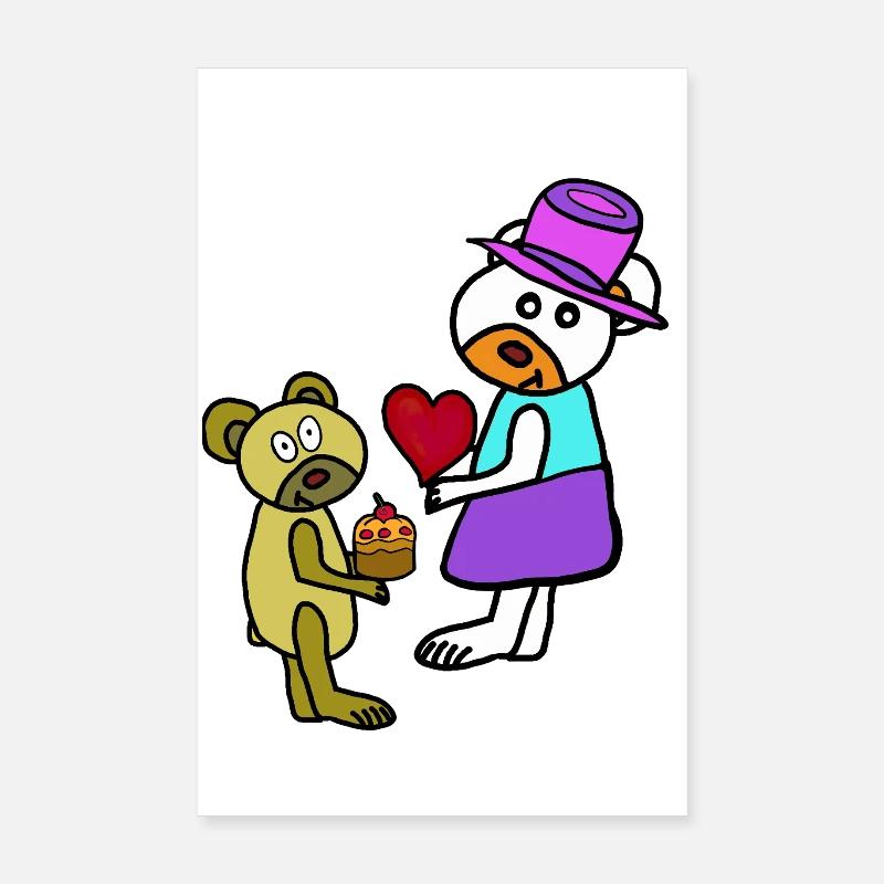 Teddy Muttertag Kinder Geburtstag Bären  Poster 20x30 cm