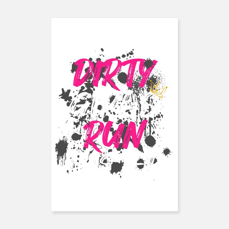 Les filles sale courent plus vite Schlammlauf Course boueuse Poster 20 x 30 cm