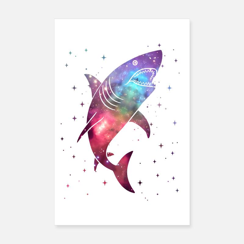 Requins Requins Hommes de l’Espace Enfants Garçons Requin Poster 20 x 30 cm