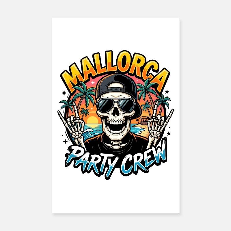 Équipe de Majorque Équipe Squelette Poster 20 x 30 cm