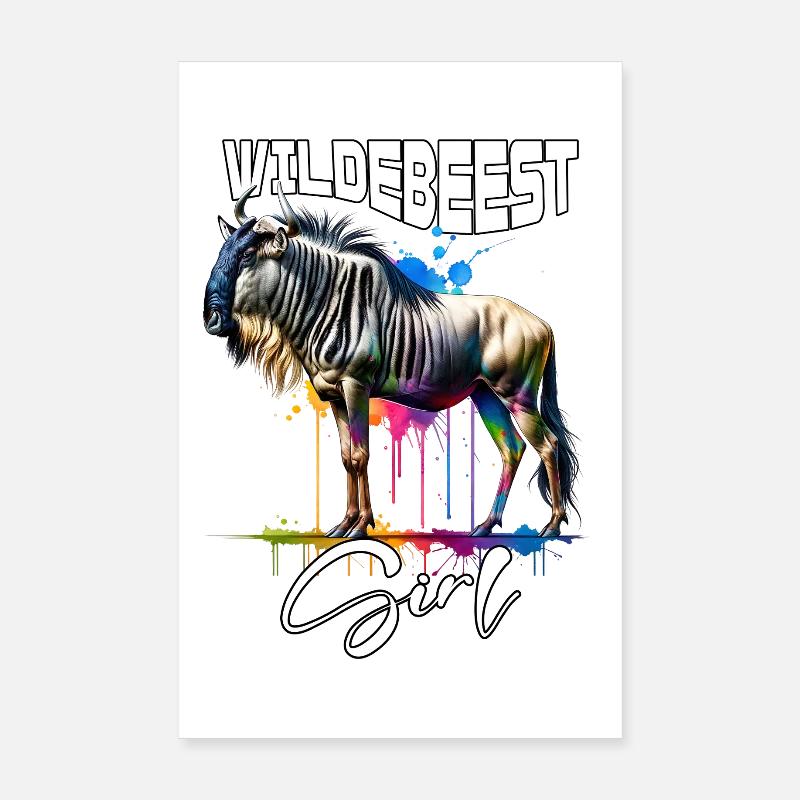 Wildebeest Mädchen Gnu Poster 20x30 cm