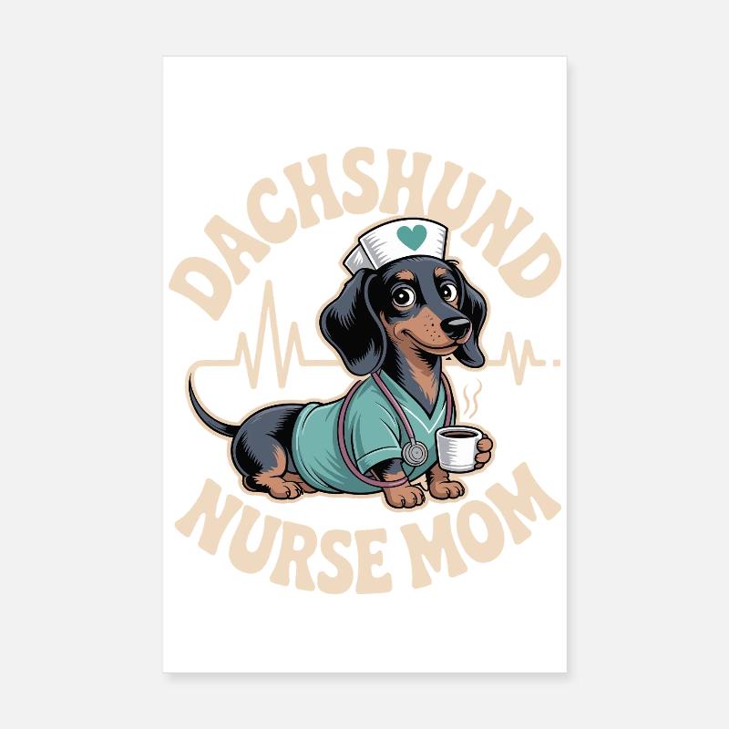 Dackel Nurse Mom Poster 20x30 cm