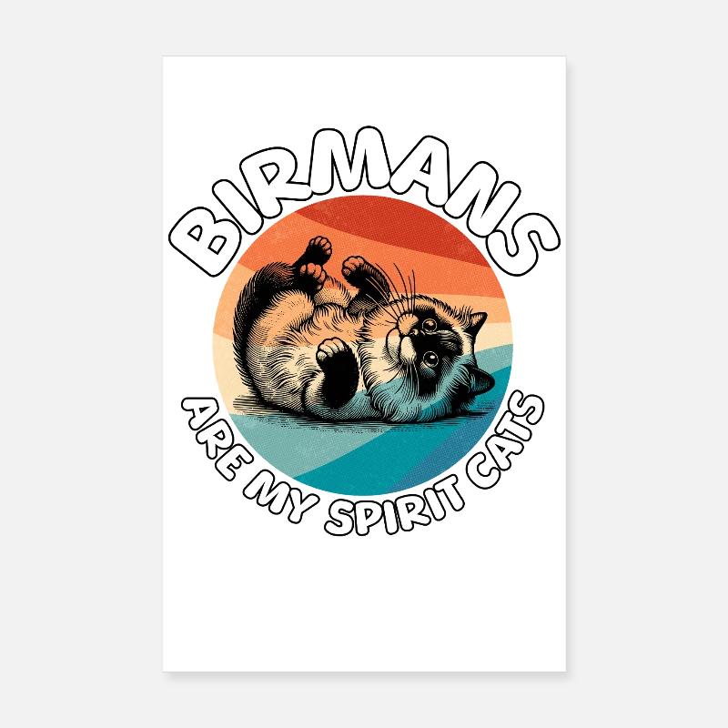 Drôles de dictons du chat Birman Poster 20 x 30 cm