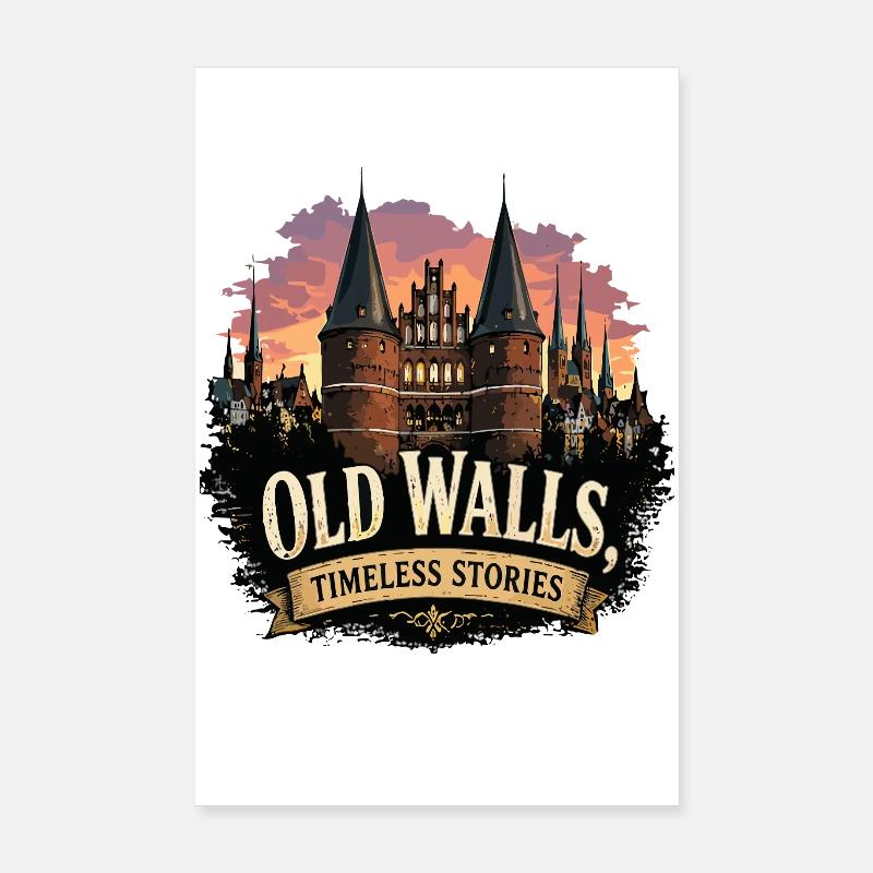 Lübeck City Wall Poster 8" x 12" (20x30 cm)
