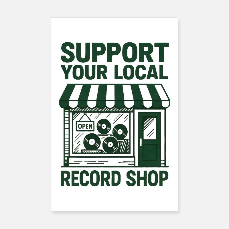 Support Your Record Store | Vinyl Poster 8" x 12" (20x30 cm)