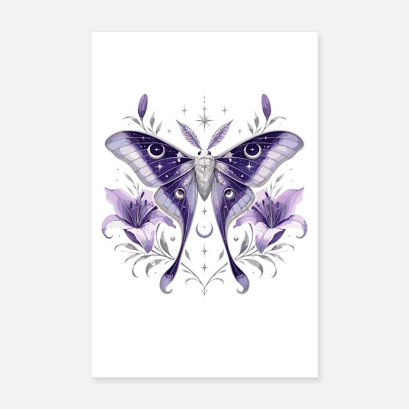Papillon de nuit de lune pourpre Poster 20 x 30 cm