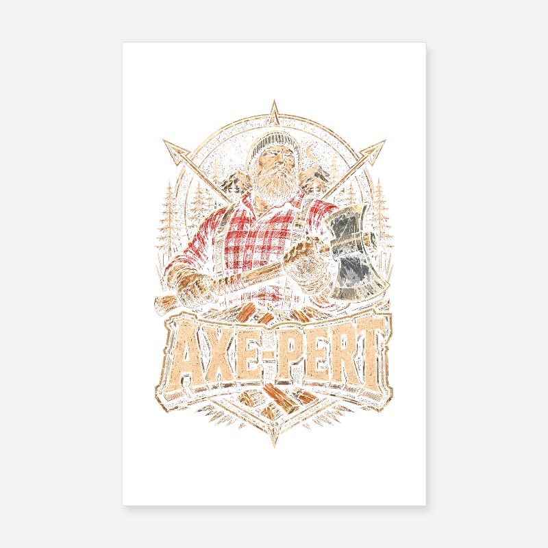 Holzfäller Baumfäller Waldarbeiter Axe-Pert Poster 20x30 cm