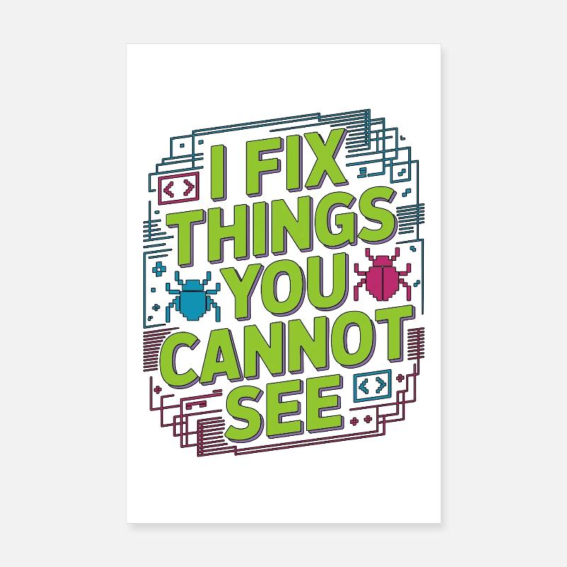Game Developer I Fix Things Software Developer Poster 8" x 12" (20x30 cm)