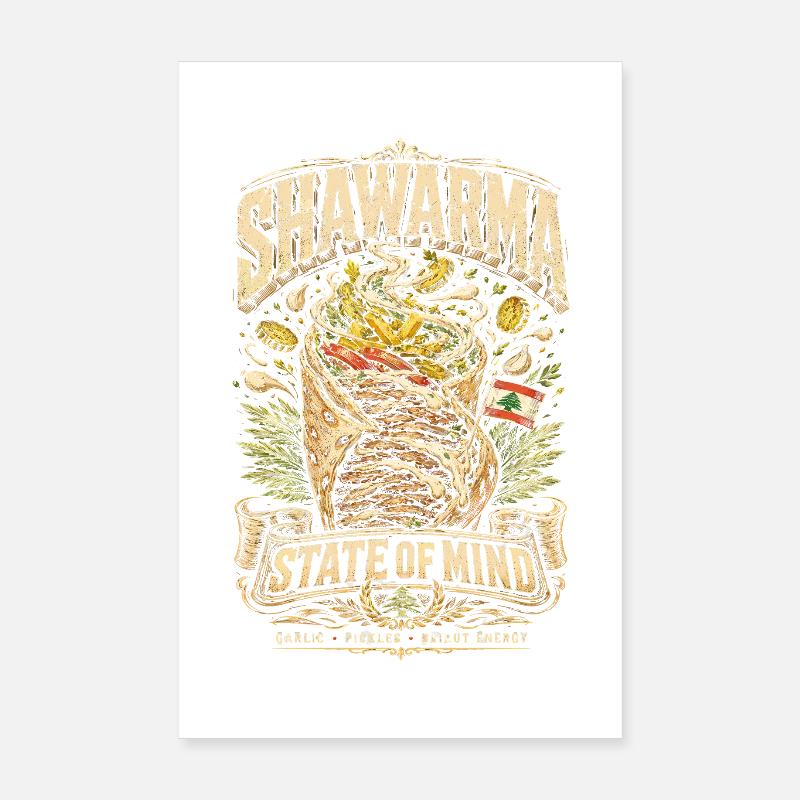 État d’esprit du Shawarma libanais Poster 20 x 30 cm