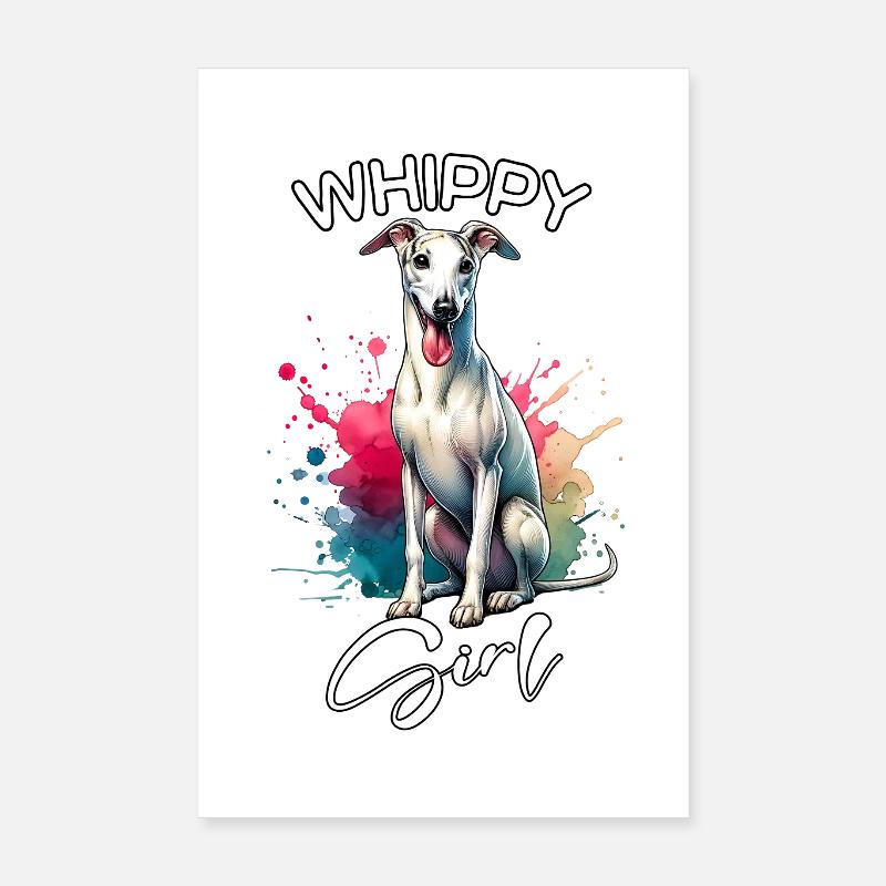 Whippet Mädchen Windhund Poster 20x30 cm