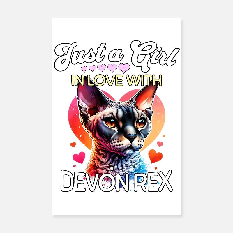 Devon Rex Mädchen Poster 20x30 cm