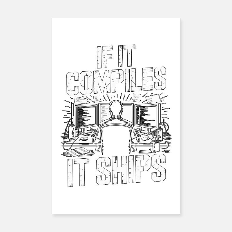 Développeur de jeux Si ça compile Programmeur de jeux Poster 20 x 30 cm