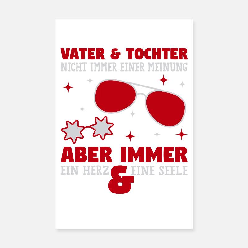 Vater & Tochter – ein Herz, eine Seele - Poster 20x30 cm - Weiß