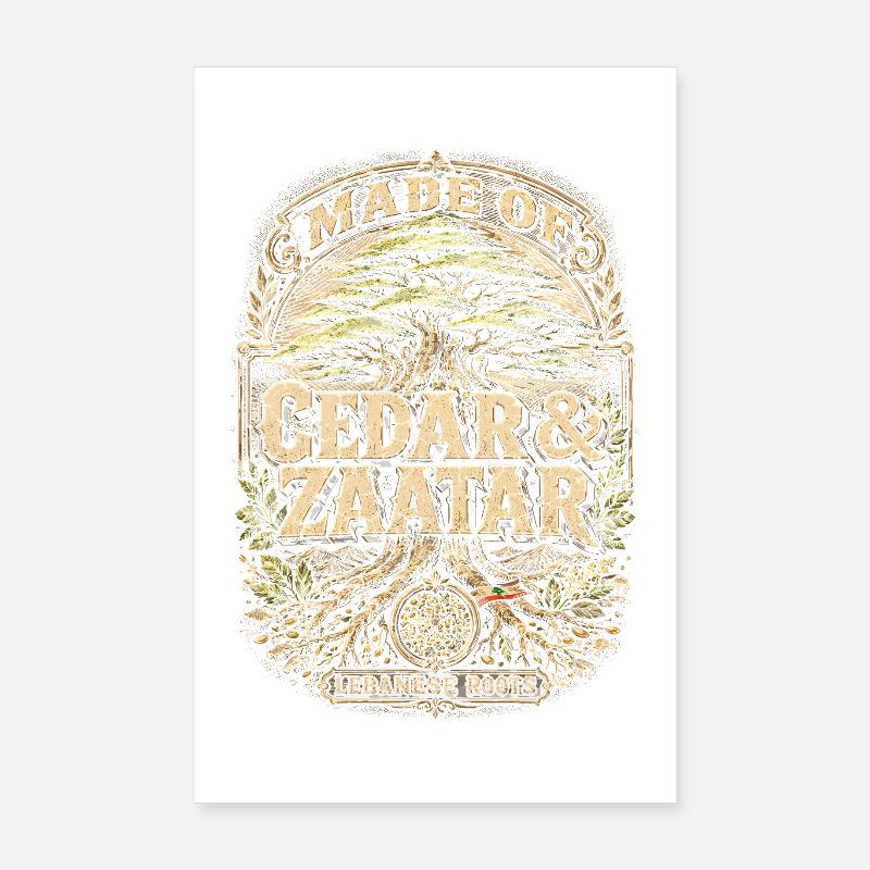Cèdre et Zaatar libanais Poster 20 x 30 cm