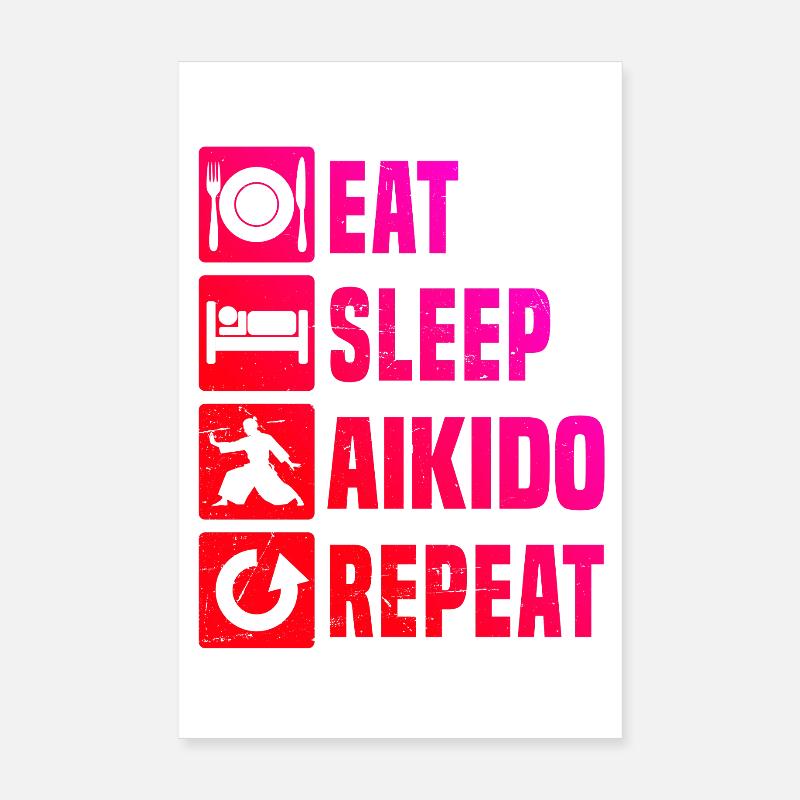 Self Defense Gift Idea for Aikido Exam Poster 8" x 12" (20x30 cm)