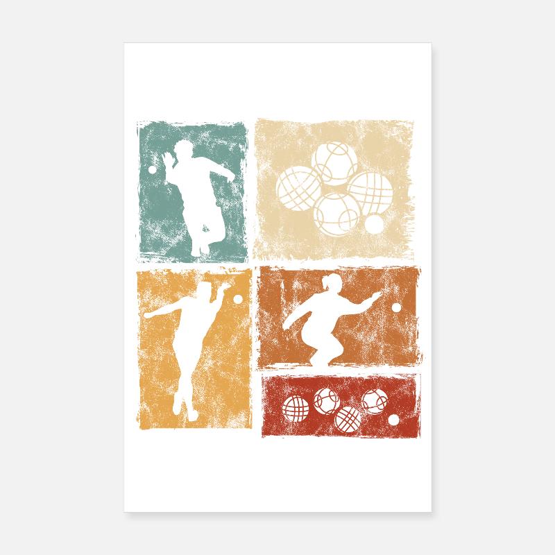 Graphique des joueurs de bocce et de pétanque Poster 20 x 30 cm