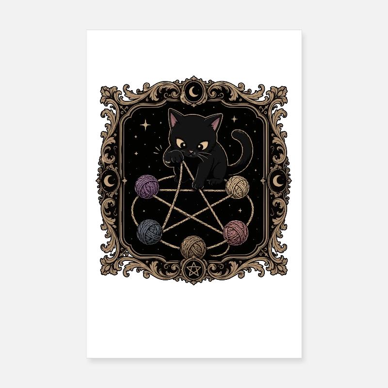Sortilège Pentagramme du Chat Noir Poster 20 x 30 cm