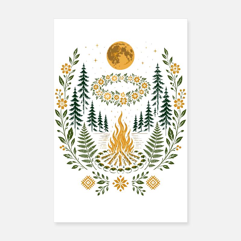 Feu de joie de la Nuit de Kupala Poster 20 x 30 cm