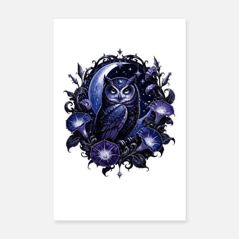 Mondlicht Eulenzauber Poster 20x30 cm