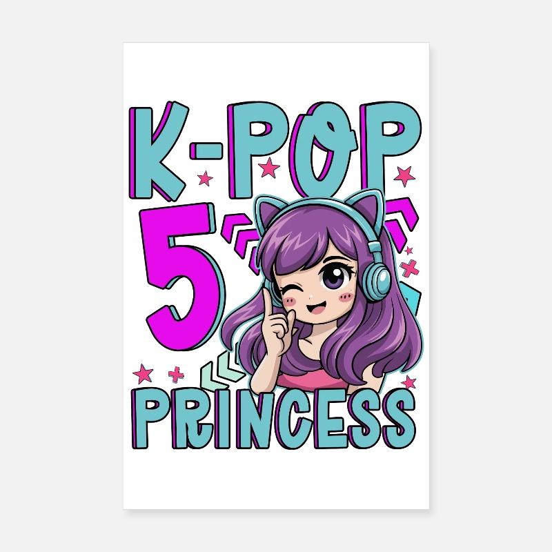 Princesse K-Pop Anniversaire de 5 ans Poster 20 x 30 cm