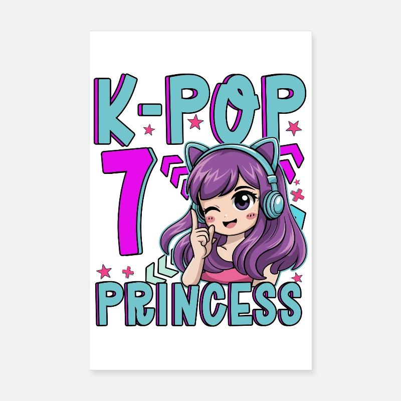 Princesse K-Pop Anniversaire de 7 ans Poster 20 x 30 cm