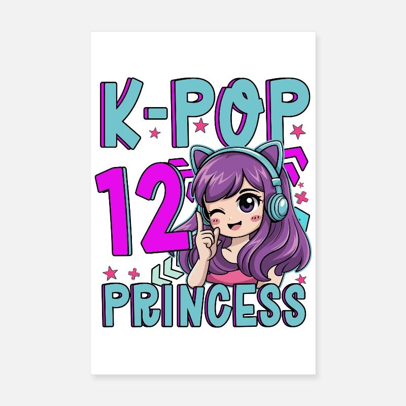 Princesse K-Pop Anniversaire de 12 ans Poster 20 x 30 cm