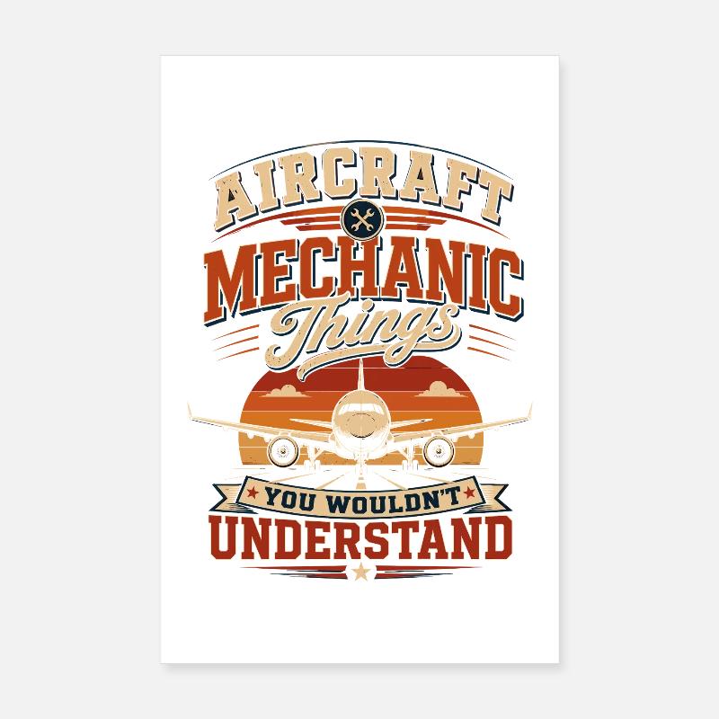 Flugzeugwartung Instandhaltung Luftfahrt Technik Poster 20x30 cm