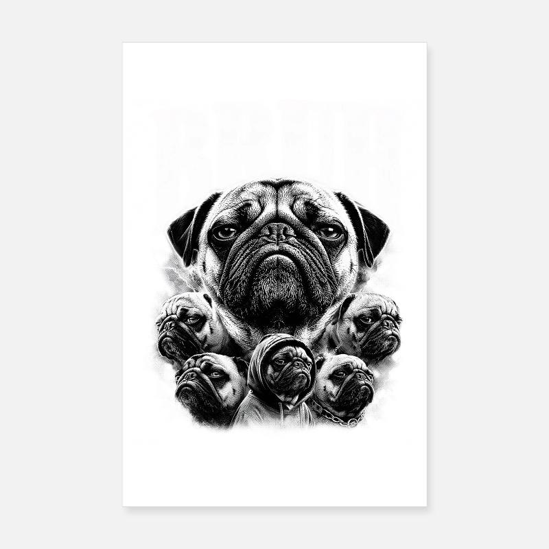 Collage de carlins : Multiples visages Poster 20 x 30 cm