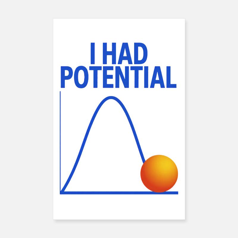 I Had Potential Grafik Physiker Witz Poster 20x30 cm