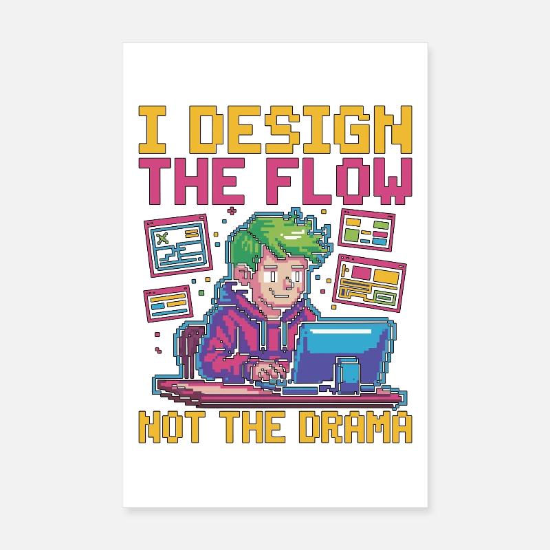 UX/UI Designer I Design The Flow User Experience Poster 8" x 12" (20x30 cm)