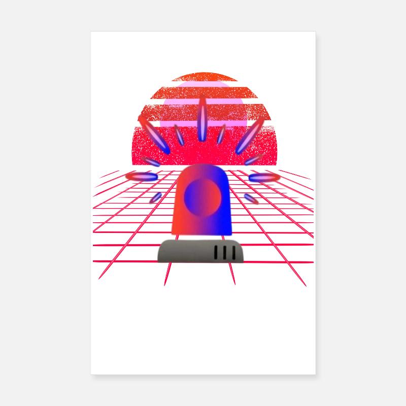 Néon Rétro Synthwave Siren Blue Light Poster 20 x 30 cm