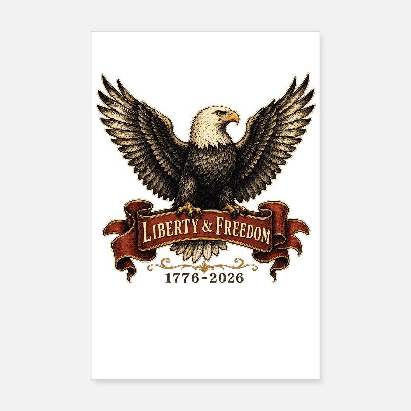 Bannière Aigle de la Liberté 1776-2028 Poster 20 x 30 cm
