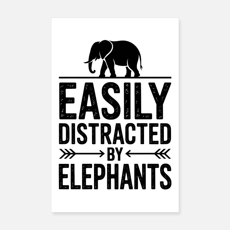 Expressions d’éléphant Éléphant Drôle d’éléphant Poster 20 x 30 cm