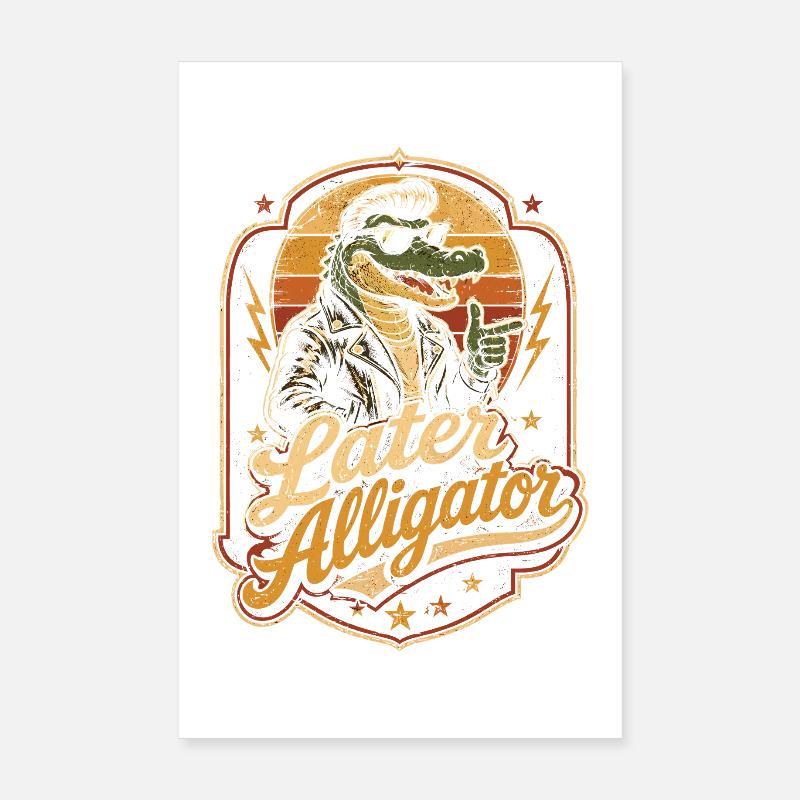 Plus tard Alligator Biker Alligator Poster 20 x 30 cm