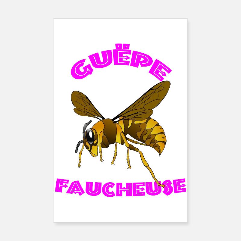 Vector Reaper Wespe – Rosa Bogendesign Poster 20x30 cm