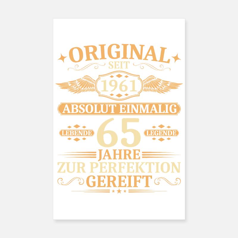 Original seit 1961 - Einmalig 65. Geburtstag Poster 20x30 cm