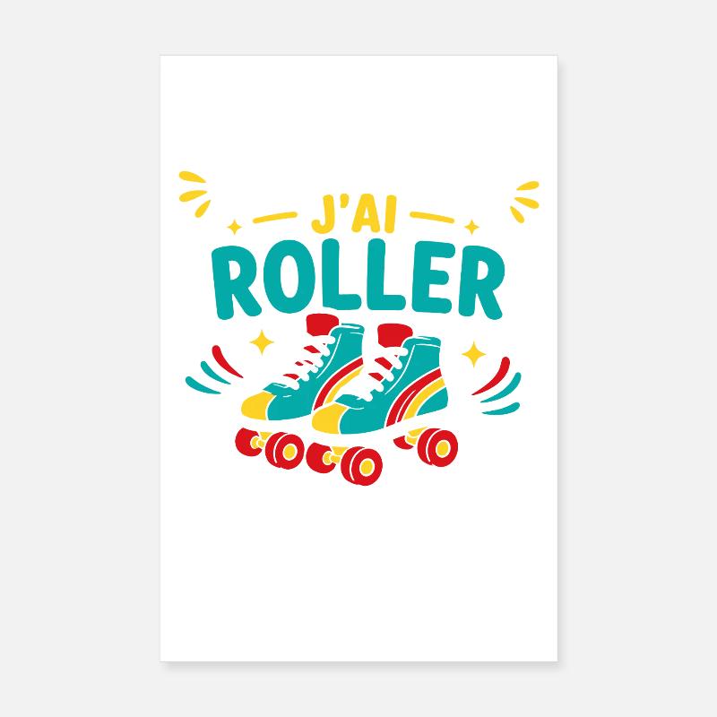 Roller coloré et énergie joyeuse Poster 20 x 30 cm