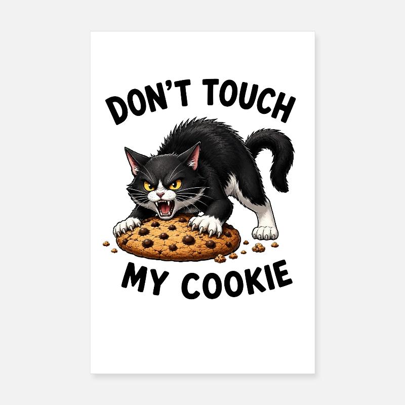 Chat mignon Biscuit dessiné animé Biscuit drôle de phrase Poster 20 x 30 cm
