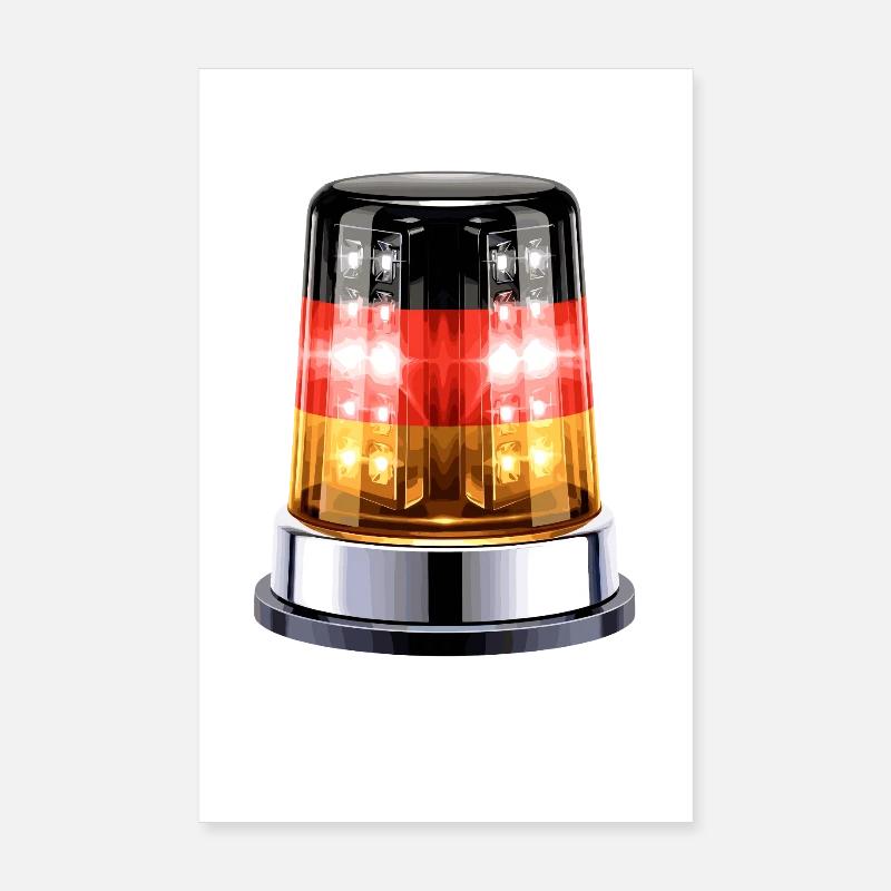 Hyperrealistic Germany Siren Beacon Poster 8" x 12" (20x30 cm)