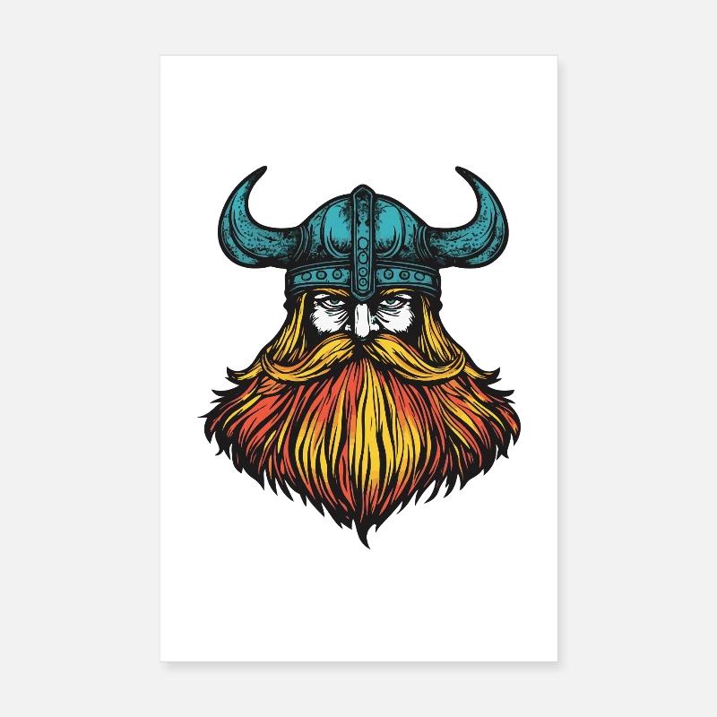 Wikinger Kopf Poster 20x30 cm