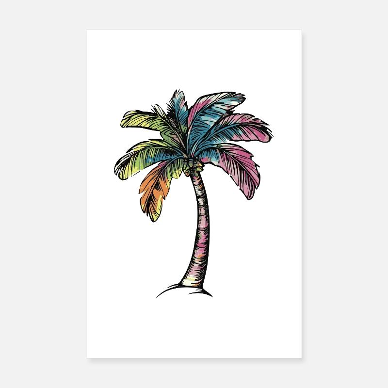 Plage de Palm Tree Poster 20 x 30 cm