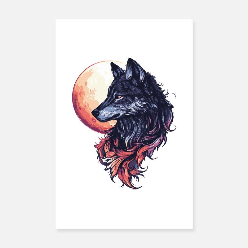 Wolf Moon Poster 8" x 12" (20x30 cm)