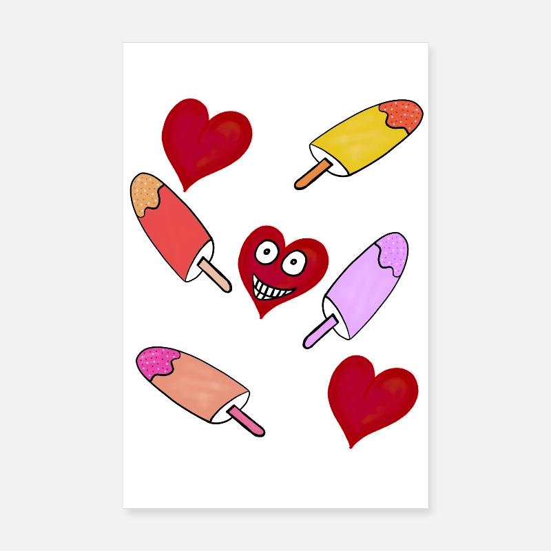 Eis Eiskrem Eiscreme  Kinder Poster 20x30 cm