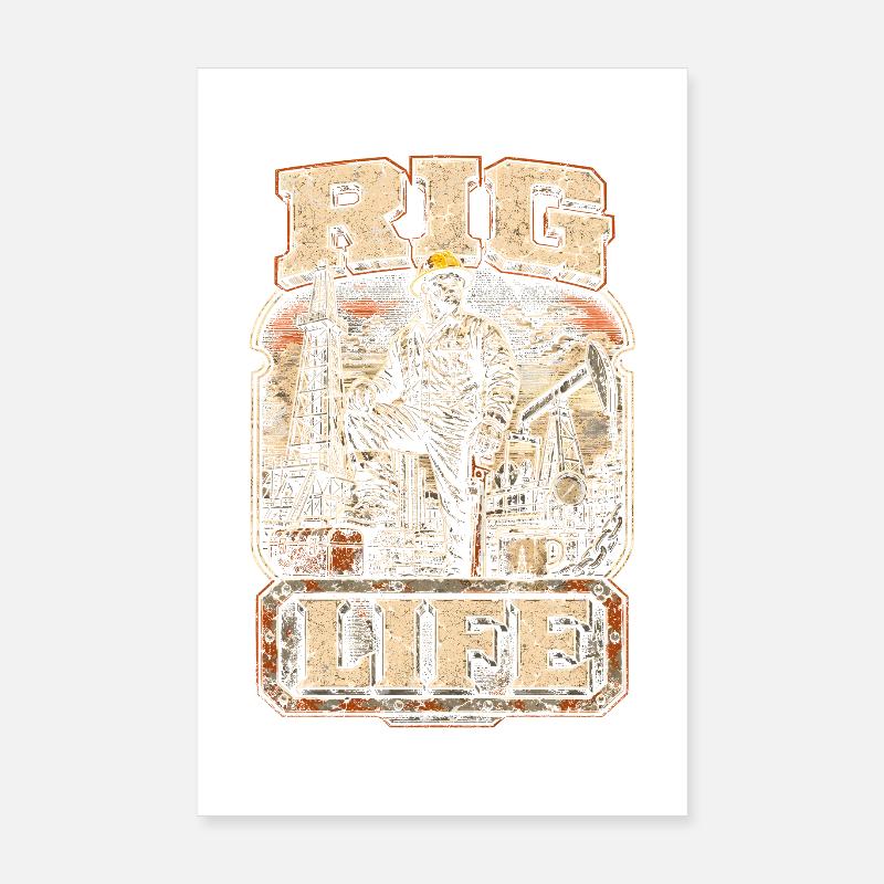 Oil rig rig worker Poster 8" x 12" (20x30 cm)