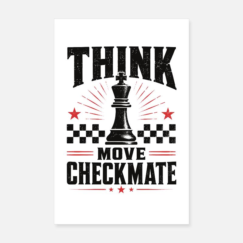 Échecs : Penser Coup Échec Échec Chemise Poster 20 x 30 cm