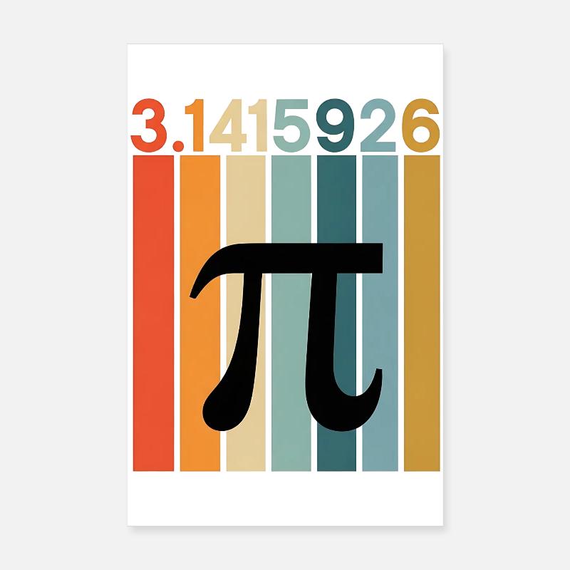 Pi Day Math Numbers Poster 20x30 cm