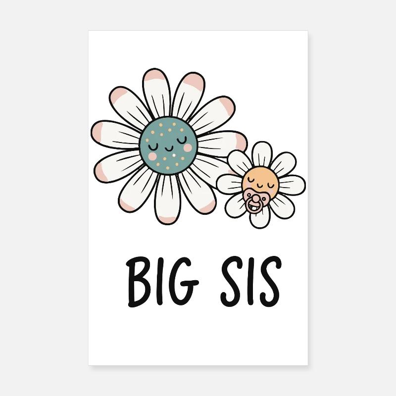 Geschlechter-Enthüllung Babyparty Große Schwester Große Schwester Mutter Poster 20x30 cm
